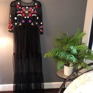 NWT ASOS petite mesh maxi dress